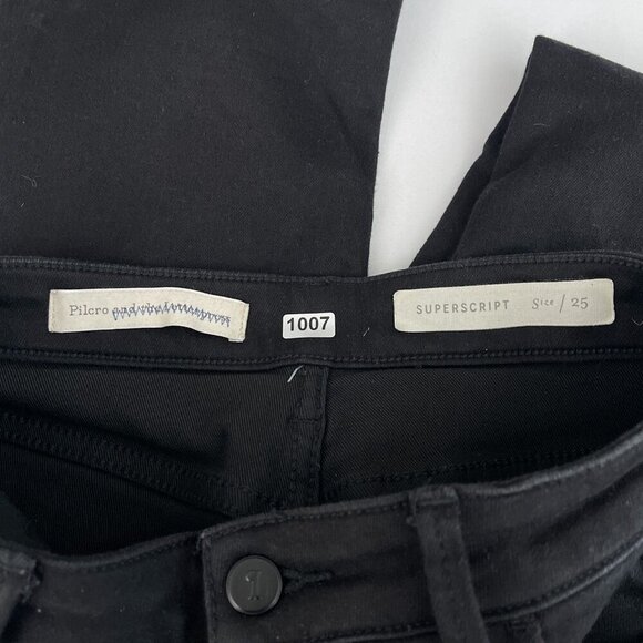 Pilcro and Letterpress Women's Flared Jeans Subsrcipt Mid-Rise Denim Black 25 - Picture 10 of 16